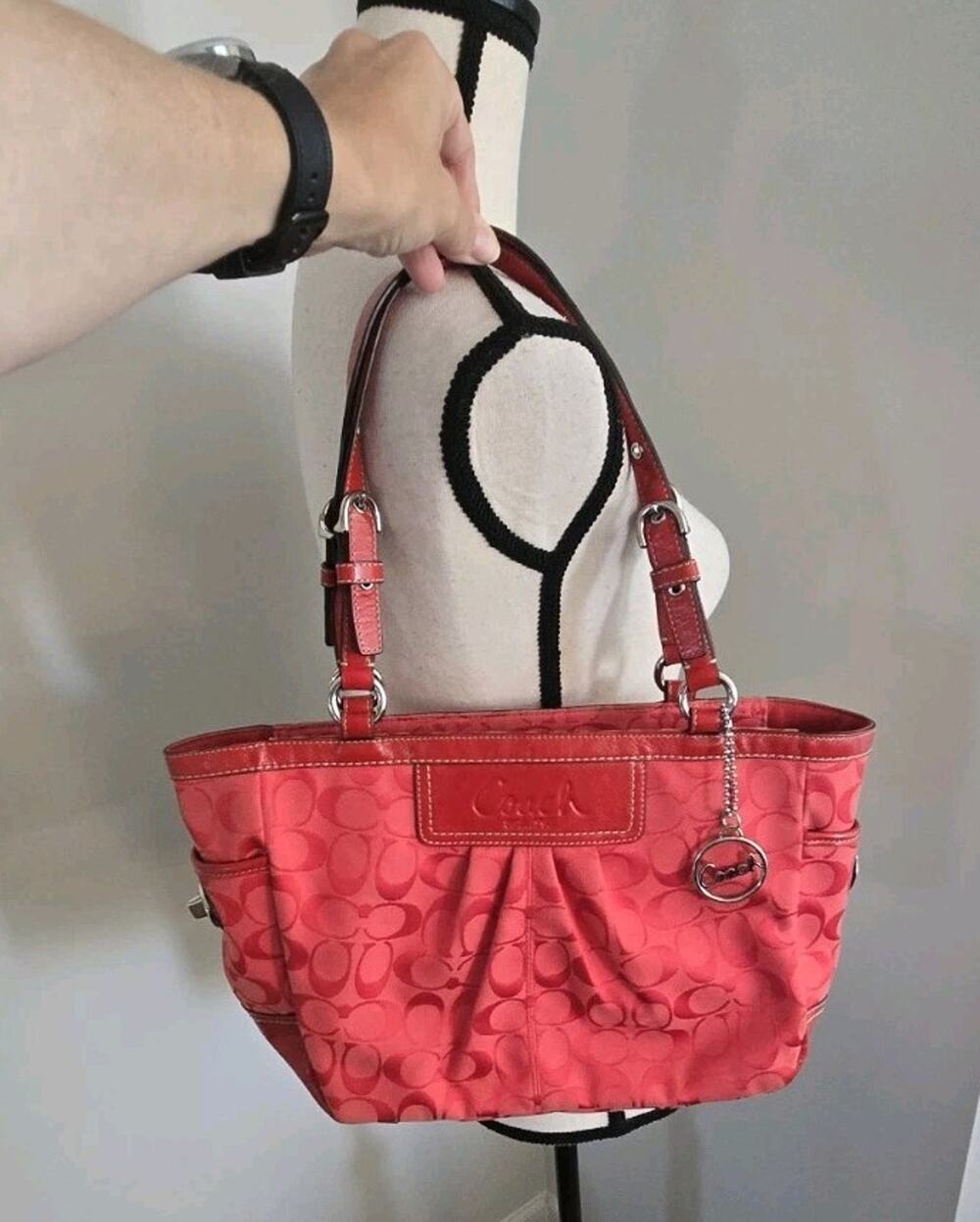 COACH Y2K Vintage Signature East West Gallery Shoulder Bag Vibrant Red